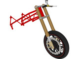 Motorcycle Frame, Wheel and Fork 3D Model