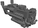 MTU 16V 2000 Engine 3D Model preview