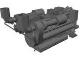 MTU 16V 2000 Engine 3D Model