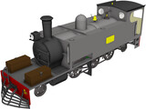 Narrow Gauge Steam Locomotive 3D Model preview