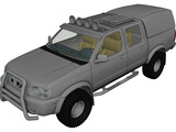 Nissan Navara D22 Double Cab (2002-2005) 3D Model preview