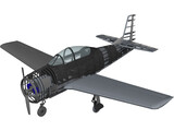 North American T-28 Trojan RC Airplane 3D Model preview