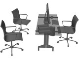 Office Desk and Chairs 3D Model