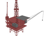 Oil Rig Sea 3D Model preview