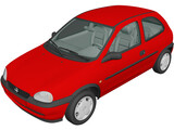 Opel Corsa 3-door (1998) 3D Model preview