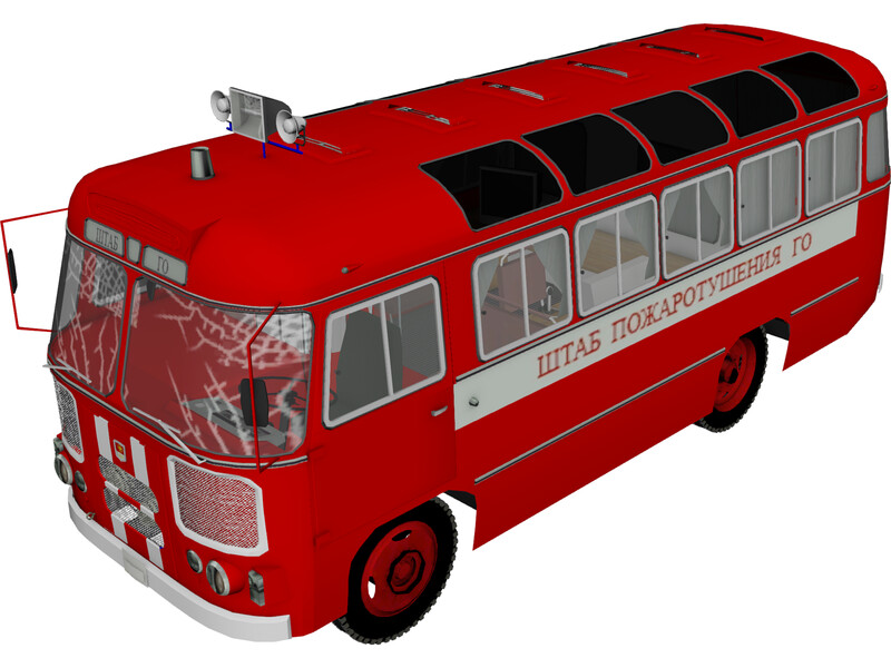 PAZ 672 Soviet Fire Department 3D Model