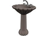 Pedestal Sink 3D Model preview