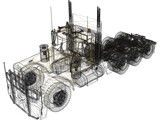 Peterbilt 379 4 axle 3D Model