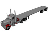 Peterbilt Semi Tractor-Trailer 3D Model preview