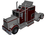 Peterbilt Semi Truck 3D Model preview