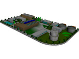 Petroleum Plant Refinery 3D Model preview