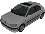 Peugeot 106 GTI (1997) 3D Model preview