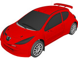 Peugeot 207 3D Model preview