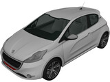 Peugeot 208 GTI (2013) 3D Model preview