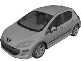 Peugeot 308 (2008) 3D Model preview