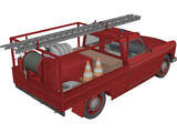 Peugeot Pickup Fire Truck 3D Model preview