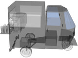 Piaggio Ape 50 Coffee Truck 3D Model
