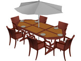 Picnic Table 3D Model preview