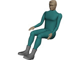 Pilot Sitting 3D Model preview