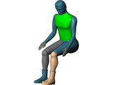 Pilot Sitting 3D Model