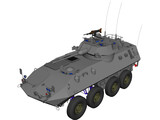 Piranha Military ATV/Tank 3D Model preview