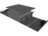 Pit Lane Boxes 3D Model preview