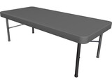 Plastic Folding Table 3D Model preview