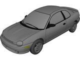 Plymouth Neon Coupe (1997) 3D Model preview