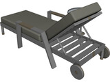 Pool Side Chaise Longue 3D Model preview
