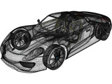 Porsche 918 Spyder Martini (2013) 3D Model