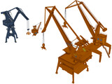 Port Handling Cranes 3D Model