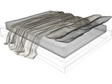 Queen Size Twin Bed 3D Model