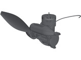 RC Cameron Plane Engine 3D Model