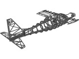 RC Glider Plane Balsa Frame 3D Model preview