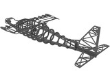 RC Glider Plane Balsa Frame 3D Model