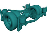 Rear Axle Low Floor Bus 3D Model preview
