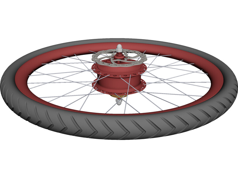 Rear Wheel with CVT Hub 3D Model