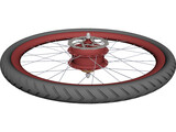 Rear Wheel with CVT Hub 3D Model preview
