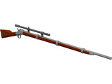 Remington Rolling Block Rifle 3D Model preview