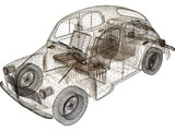 Renault 4CV (1946) 3D Model