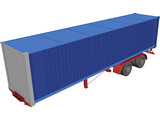 Renault Magnum Container Trailer 3D Model preview