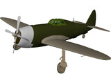 Republic P-47 Thunderbolt Greenhouse Canopy 3D Model preview