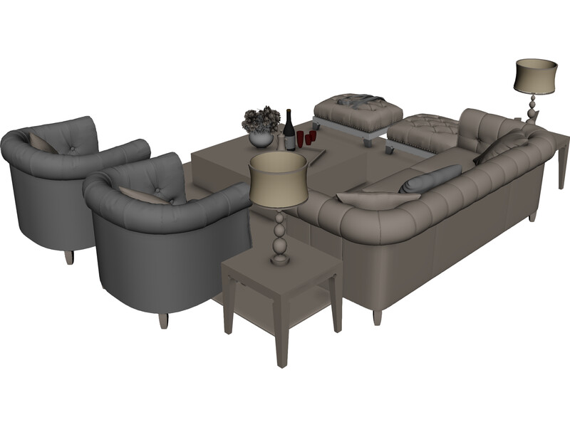 Retro Sofa 3D Model