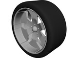 Rim 23 Inch Sportrux Sicker 6 with Tire 3D Model preview