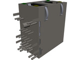 RJ45 Double Connector 3D Model preview