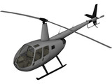 Robinson R44 with Interior 3D Model preview