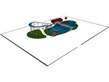 Roller Coaster 3D Model preview