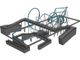 Roller Coaster 3D Model preview
