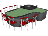 Roulette Table 3D Model preview