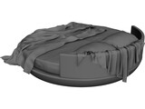 Round Bed 3D Model preview